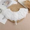 Women Bowknots Fake Collars Hollow Embroidered Lace White False Collar Women Detachable Collars Shirt Neckwear Accessories