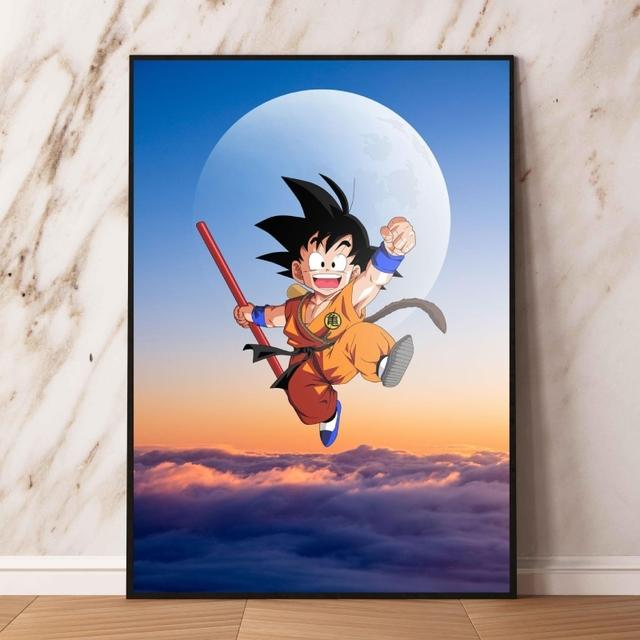 Холст Плакат Dragon Ball Wukong Krilin Декоративный принт Комната Семейная картина Настенное украшение Классика
