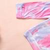 2pcs/Set Tie Dye Hoodie Short Sweatshirt Top + Jogger Pants Set Fashion Girls Outdoor Clothes Party Gift