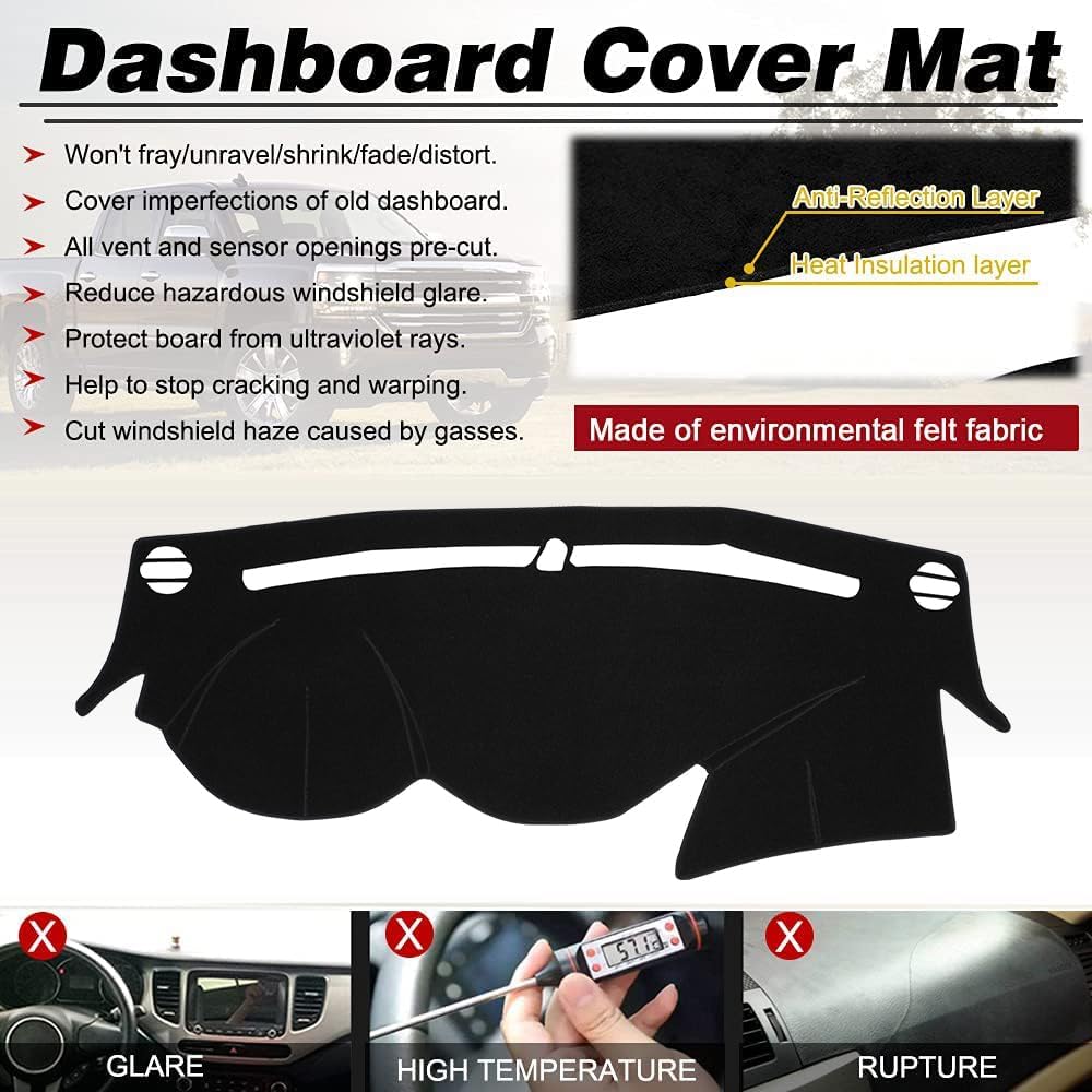 Dash Cover Mat  Fit For Hyundai Sonata 2011 2012 2013 2014 With Cutout For Speakers, Dashboard Cover Pad Protector