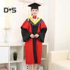 2 шт./комплект униформа бакалавра со шляпой V-образный вырез длиной до колена с длинным рукавом скрытые пуговицы студент гуманитарных наук выпускной халат выпускной вечер академический