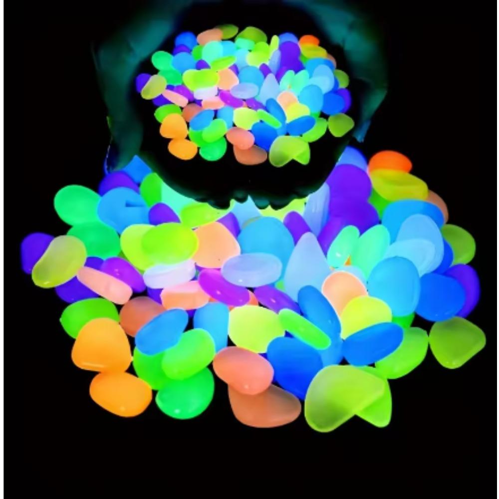 100 шт./пакет разноцветные наружные светящиеся камни светящиеся в темноте садовые камешки украшения для аквариума галька камни декор для аквариума