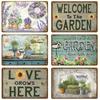 Vintage Tin Sign Flowers Birds Car Metal Plaque Welcome Poster Metal Sign Wall Decor For Cafe Home Garden Farm Beach Hut Outdoor