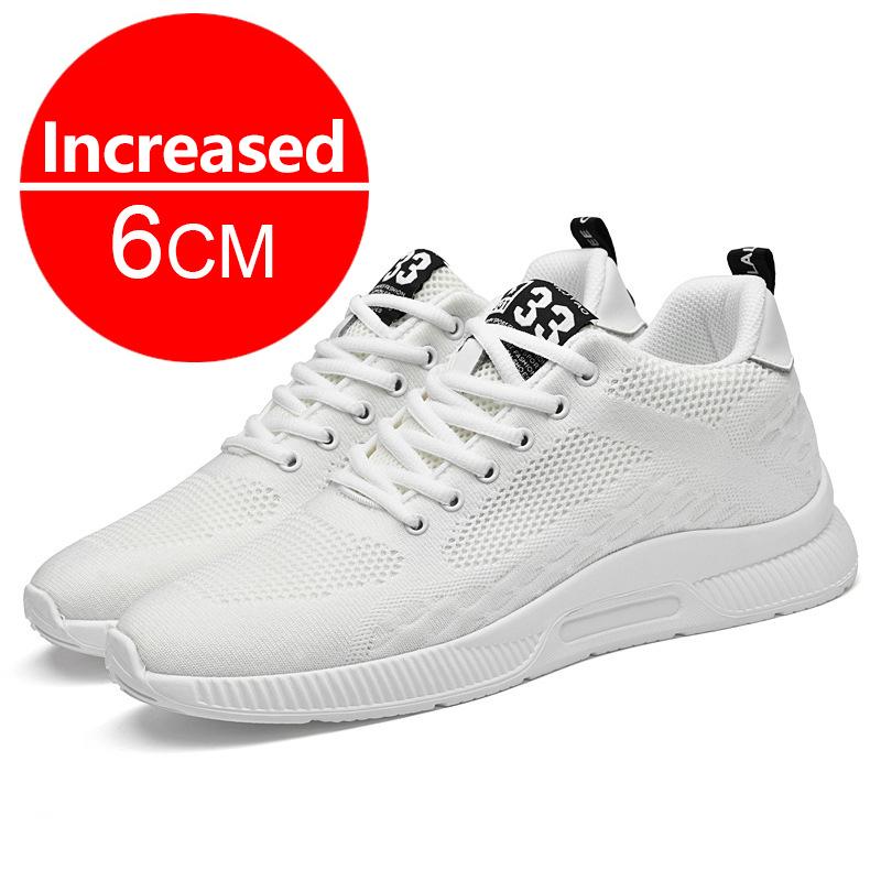 Men's Summer 6cm Height Increase Breathable Soft Mesh Casual Sneakers Lightweight Comfortable Elevator Shoes Outdoor Lift Sports