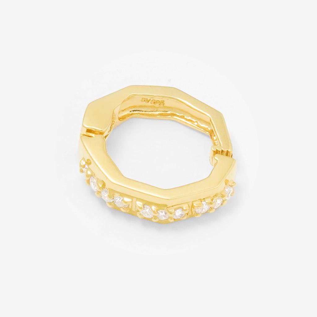 ESTELLE [Official] Women's Silver Earrings with Yellow Gold Plated Cubic Zirconia (Product Code: 0776-0071-0000-0000)