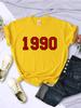 1990 Personality Street City Letter Female 3D Printed T Shirt Fashion Street Tshirt Breathable Personality Clothes Casual Summer