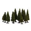 [No-Brand] Set of 15 Cedar Tree Model Trees, 6-10cm Tall, 3 Sizes for Model Trains