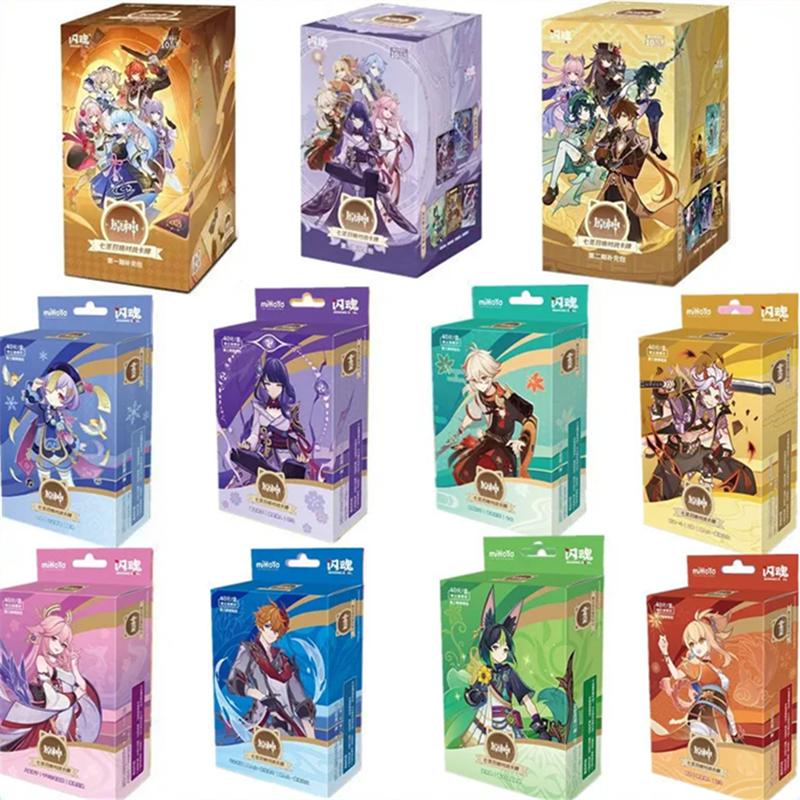 Official Genuine Genshin Impact Summoning Battle Card Game Character Hu Tao Zhongli Peripheral Gift Toy Card Box