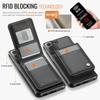 For Samsung Galaxy S22 5G Leather Back Cover Compatible with MagSafe JEEHOOD J06 Phone Case with Card Bag RFID Blocking