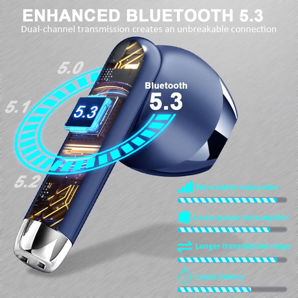 Беспроводные Bluetooth-наушники Самые популярные Bluetooth-наушники с 42 часами работы по Bluetooth Автоматические IPX7 ENC Шумоподавление Звук Быстрые Светодиодные Компактные и Совместимые с