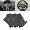 Soft Perforated Leather Cover For VW Golf Plus Jetta Tiguan Passat B7 CC Touran Caravelle Hand Sewing Steering Wheel Cover Trim