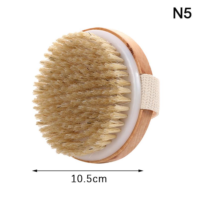 1 шт. отшелушивающая деревянная массажная щетка для тела, душевая щетка с натуральной щетиной, мягкая спа-щетка для ухода за кожей для женщин и мужчин, влажная и сухая щетка для тела