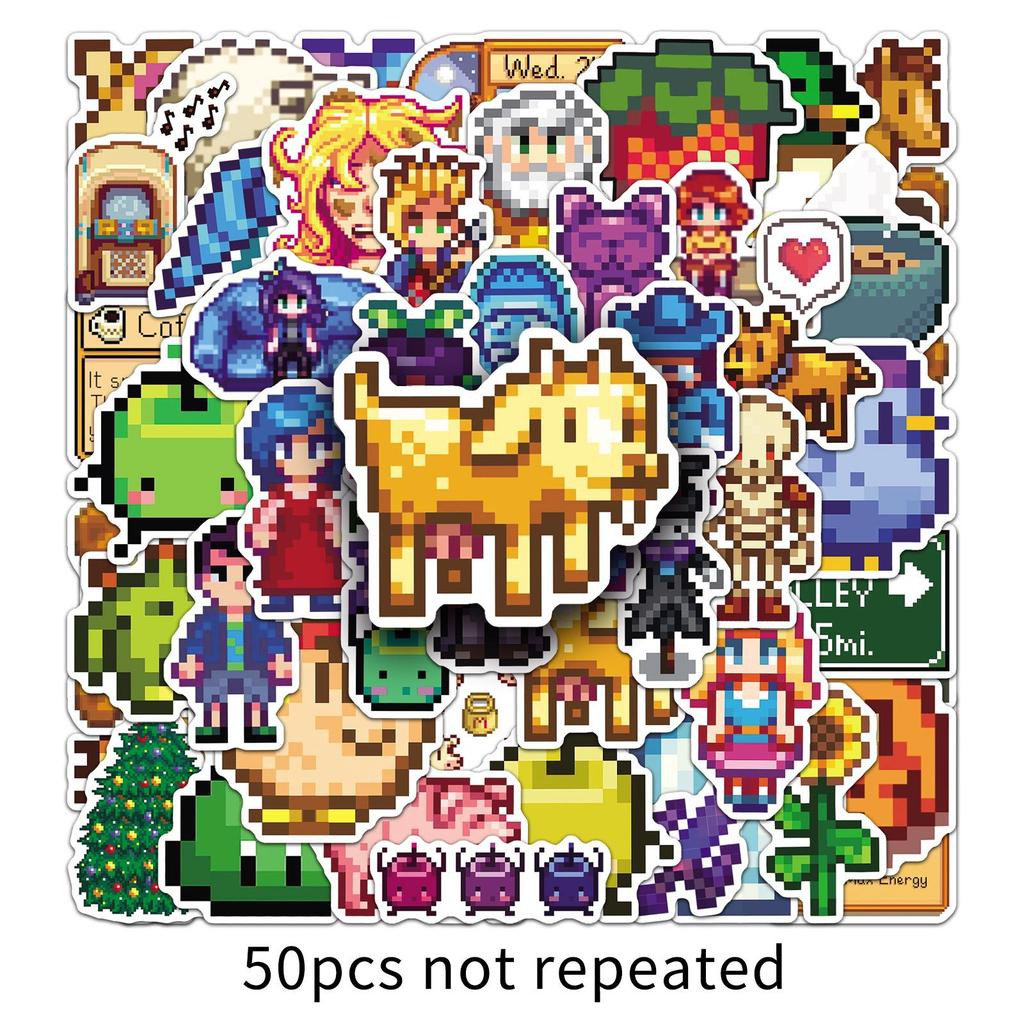 1050 шт. Игровые наклейки Stardew Valley, мультяшные, смешные, с рисунками, детские игрушки, подарки для стакана для воды, багажа, шлема, велосипеда