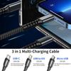 100 Вт сверхбыстрая зарядка USB C Type 3 в 1 кабель для передачи данных с подсветкой для iPhone Samsung Xiaomi Huawei шнуры для быстрой зарядки