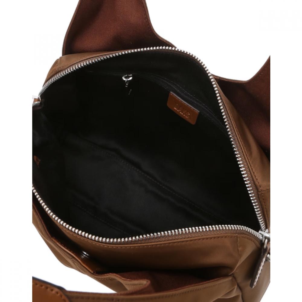 DakS Women S Cowhide Nylon Tote Bag Brown Dcba6f040w2