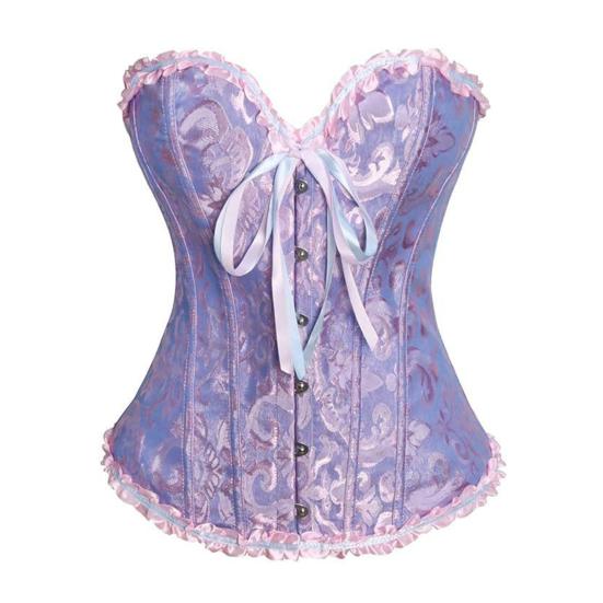 Women Corset Tops Off Shoulder Lace Bow Tie Design Regular Fit Shapewear Perfect Figure Lace-up Waist Trainer