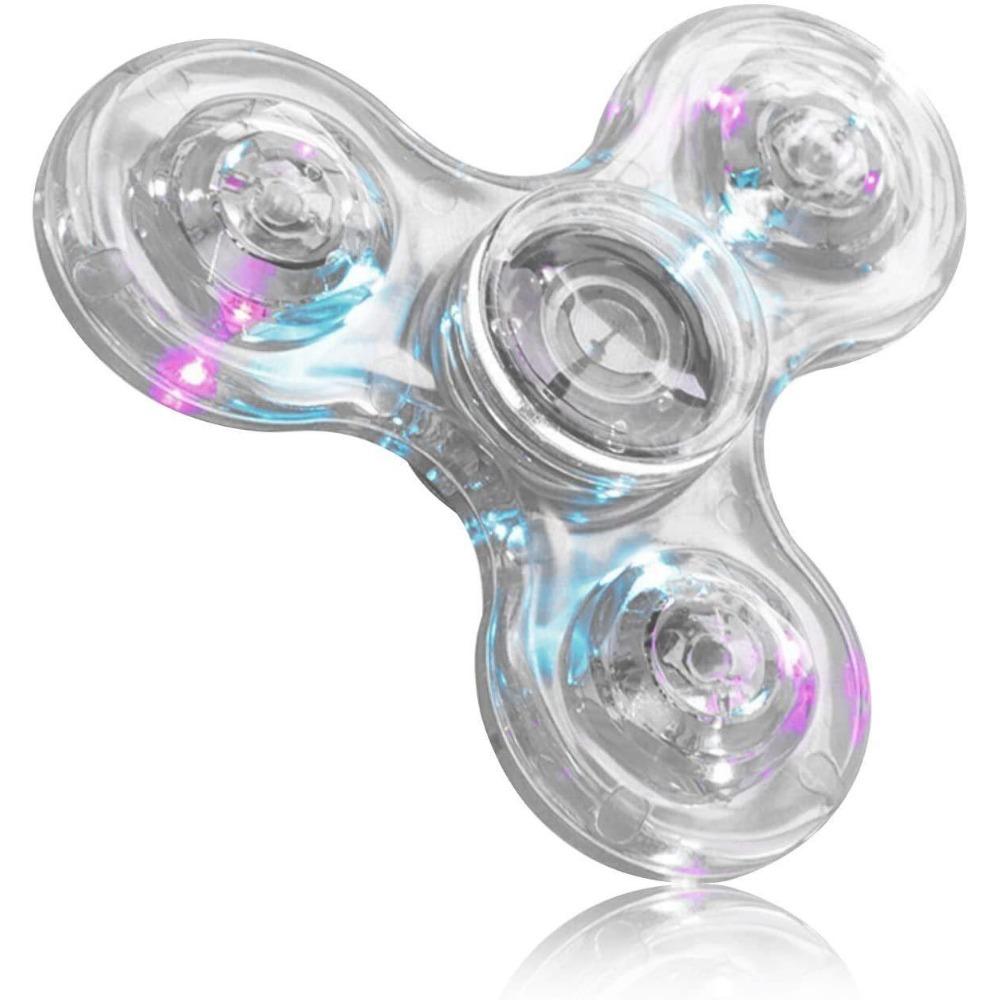 LED Light Fidget Spinner Finger Toy Hand Spinner Glow in Dark Stress Reduction and Anxiety Relief for Children