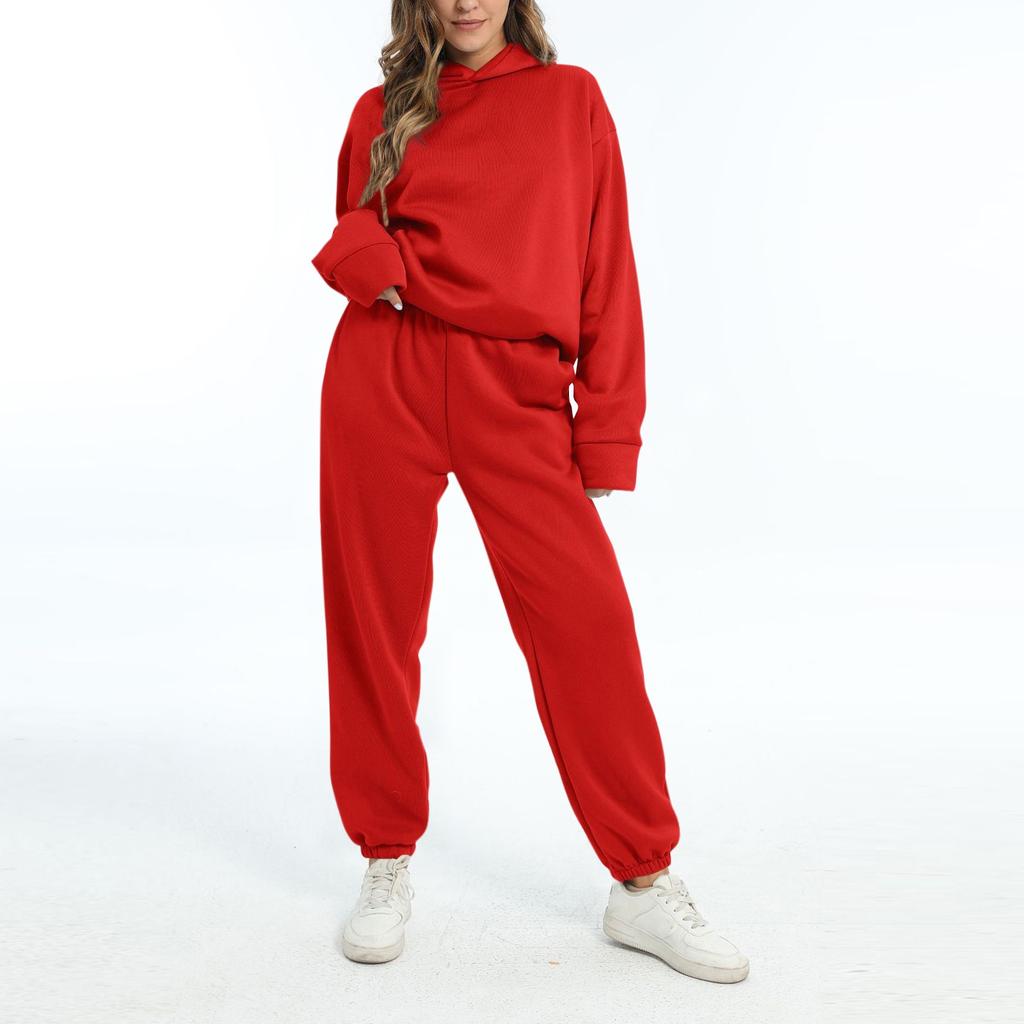 Женские комплекты из двух предметов, толстовки с длинными рукавами, пуловер, толстовка, спортивные штаны, повседневный спортивный костюм для тренировок