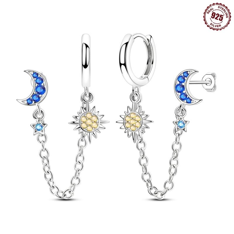 Authentic 925 Silver Infinite love Ear stud For Women Simple Puncture Earrings Fit Girl Birthday Evening Party