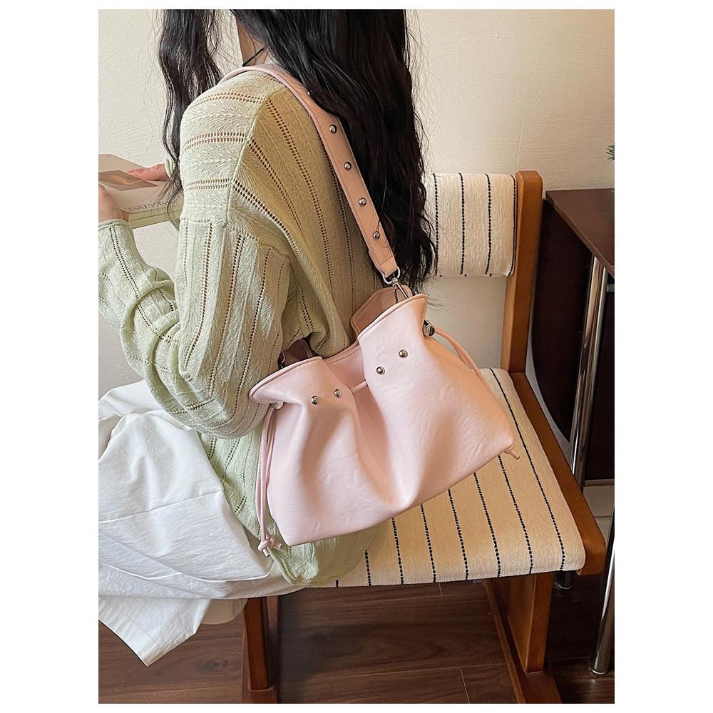 IELGY Summer All-Match Messenger Bag Fashion Simple Shoulder Bucket Bag