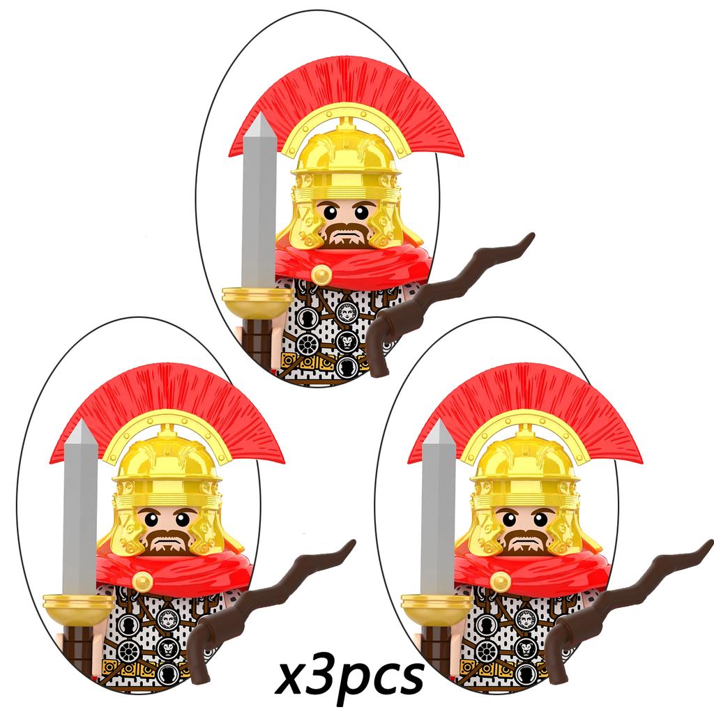 4 Styles Medieval Heraldry Heavy Armor Knight Brick Figures ABS Collectible Ornaments for Teen Adult Military Hobby Enthusiasts