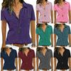 Women Neck V Short Sleeve Shirt Blouse Ladies Summer Tshirt Tops Tee Plus Size