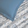 Parure de draps 4 pièces "Vanessa" pour lit 160 x 200 cm "Grande largeur" Louise Bleu