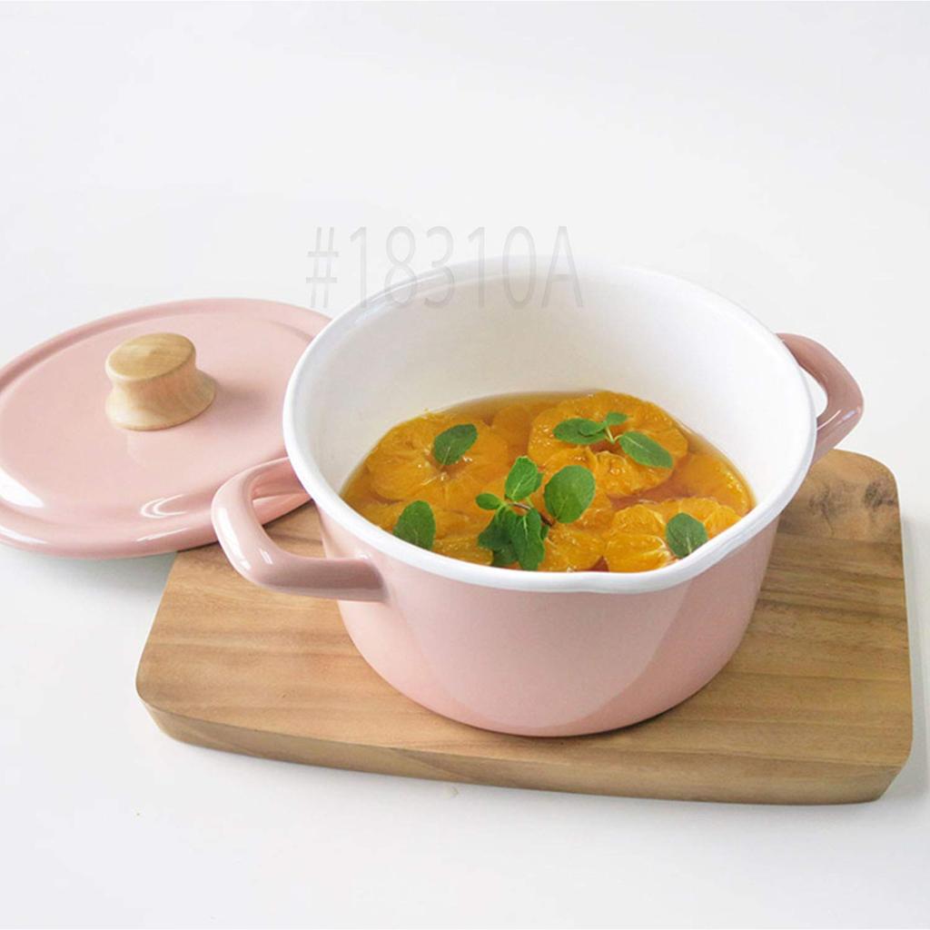 Fuji Enamel Pot Casserole IH Compatible Cotton Series Wine Red 18cm Two-handed CTN-18W.WR