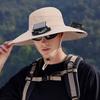 Outdoor Hat with Dual Power Supply Fan Summer Wide Brim Sun Hat Cooling Fishing Hiking Sun Protection Hat
