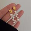 Барокко особой формы серьги из пресноводного жемчуга женская мода темперамент элегантные длинные лепесток жемчуг бахрома пусеты