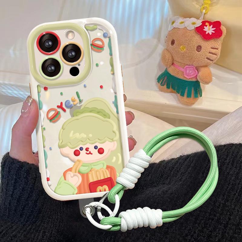 Применяется чехол для iPhone 15promax iPhone14 дофаминовая girl ремешок 13/12 премиальное чувство 16 жесткий