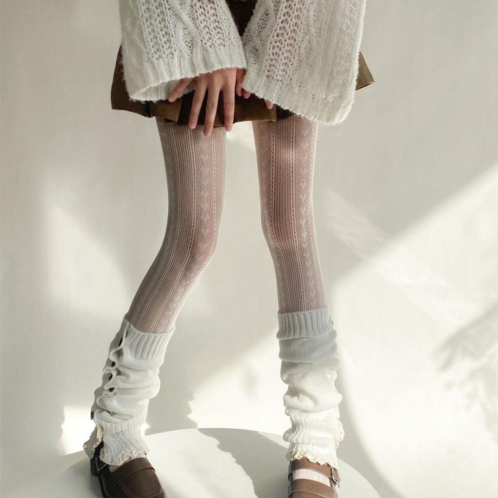 Сетчатые колготки с принтом в виде сердца, ажурные кружевные нейлоновые колготки в стиле Лолиты, чулки, нижнее белье, чулочно-носочные изделия, женские колготки в японском стиле