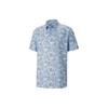 Letter Print Casual Short Sleeve Polo Shirt Men Tops Dark-Blue 538750-02