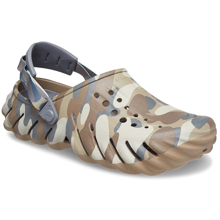 Crocs Echo Redux Clog Charcoal Camo Unisex Sneakers Cream 209134-025