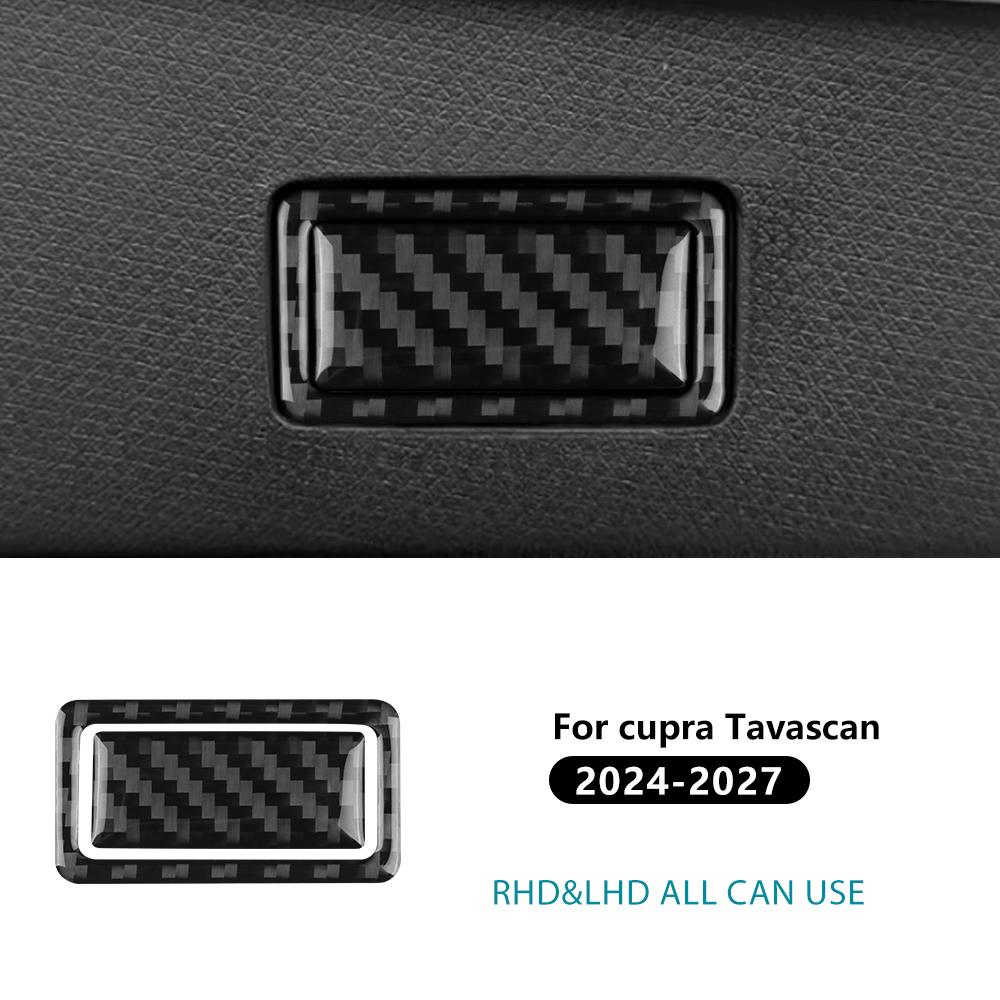 Soft Carbon Fiber Trunk Switch Frame Sticker For Cupra Tavascan 2024 2025 2026 2027 Car Interior Trim Styling Accessory LHD RHD