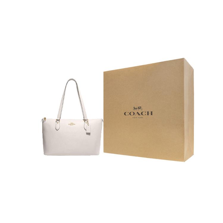 New COACH Gallery Cross Grain Leather One Shoulder Handbag Large Women's White CH285-IMCHK