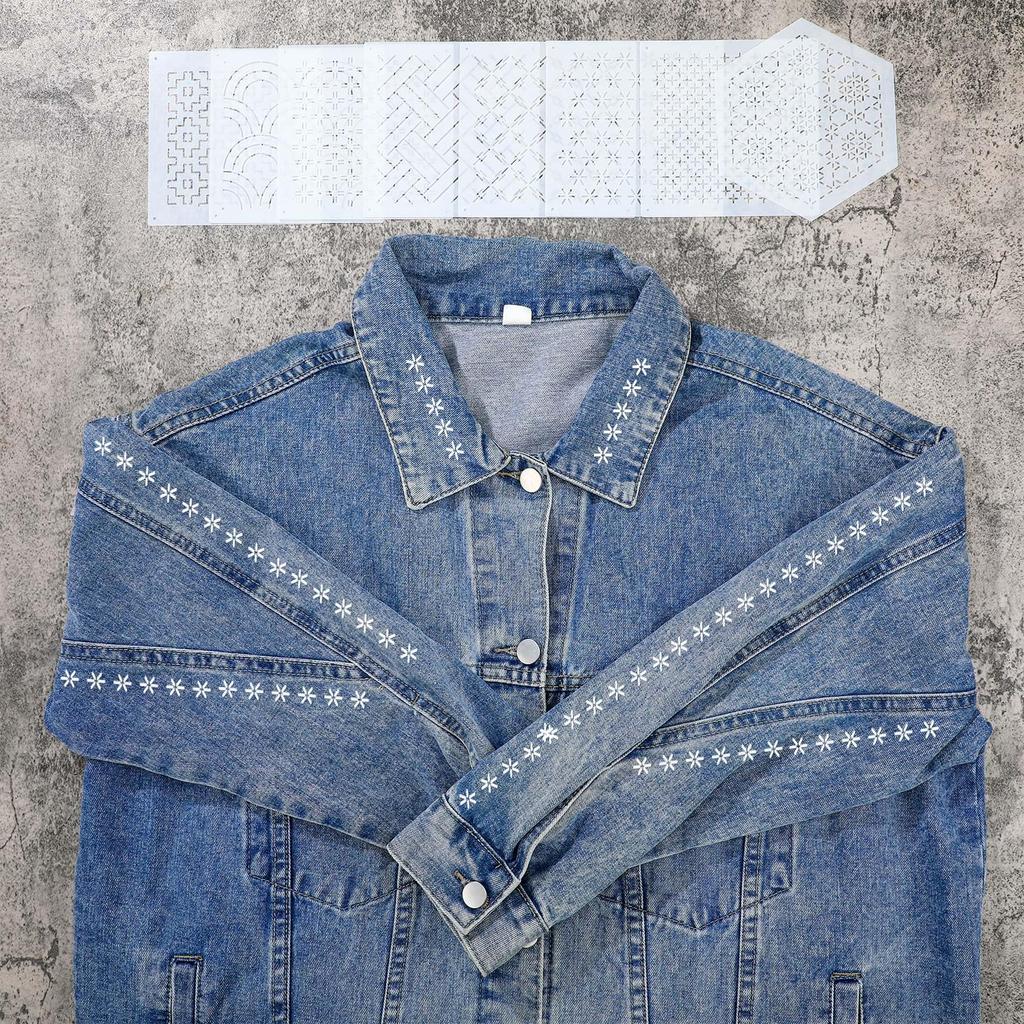 Набор трафаретов для сашико Yousoontic (8 шт., 4,7 × 4,7 дюйма, толщина 2,5 мм, многоразовый пластик)