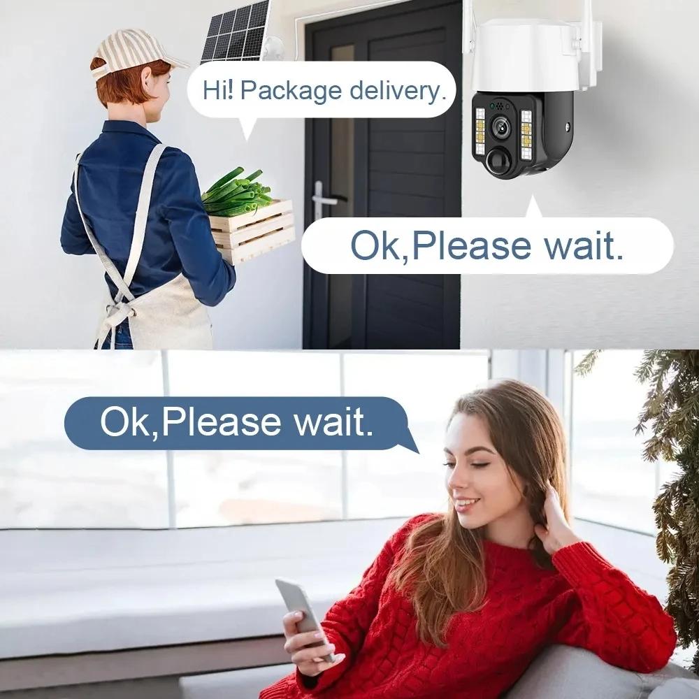 5MP HD Солнечная камера PIR Обнаружение человека Открытый цвет Ночное видение 4G SIM-карта WIFI Видеонаблюдение Умный дом Безопасность CCTV