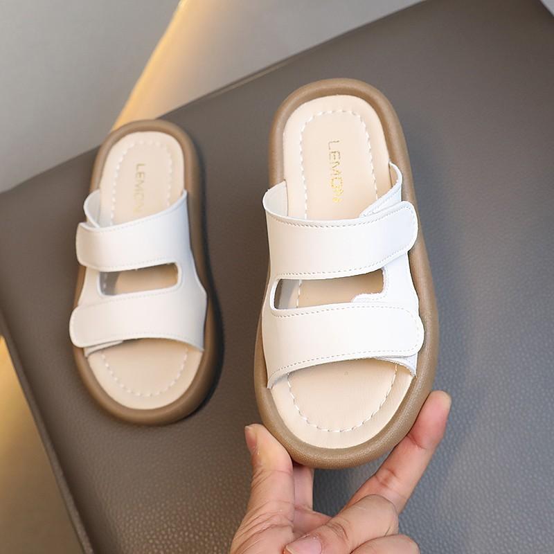 Детские тапочки, простая детская летняя пляжная обувь для мальчиков и девочек, повседневные домашние тапочки с открытым носком, мягкая подошва, 2024 г., новинка