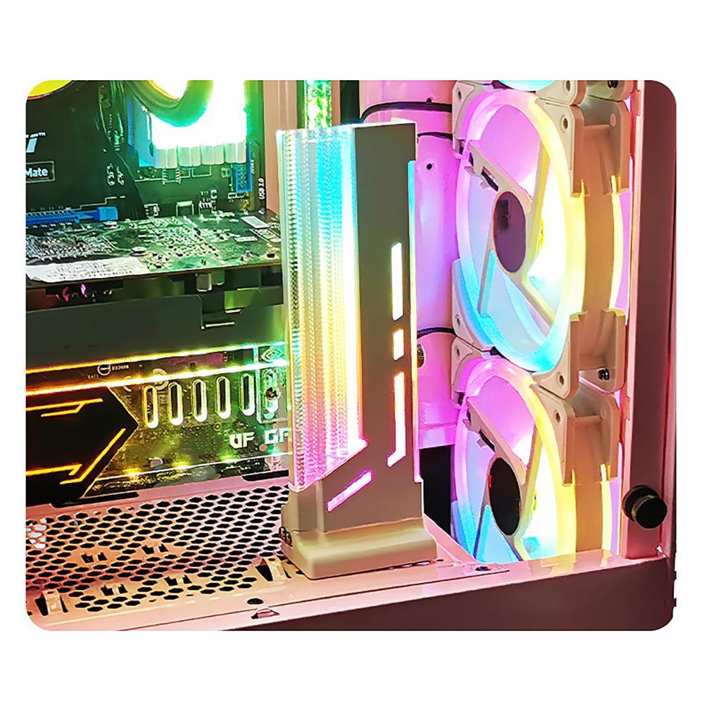 Регулируемый держатель GPU Райзер для видеокарты RGB Черный Алюминиевый сплав