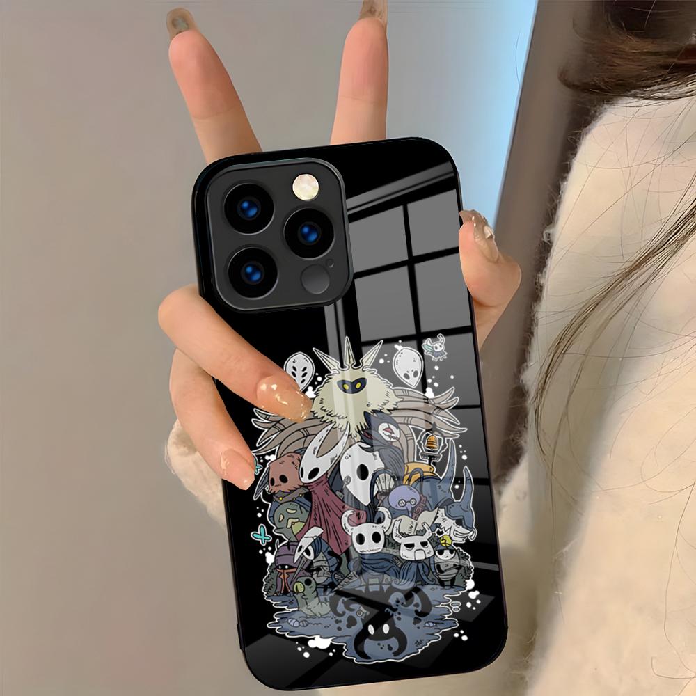 Чехол для телефона Game Hollow K-Knight для IPhone 17 Pro Max 16 15 14 Pro Max 13 11 Plus Стеклянная крышка