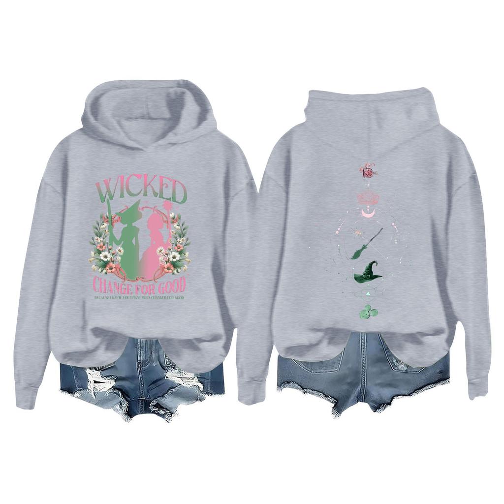 Женская повседневная толстовка с длинным рукавом и принтом Bad Witch