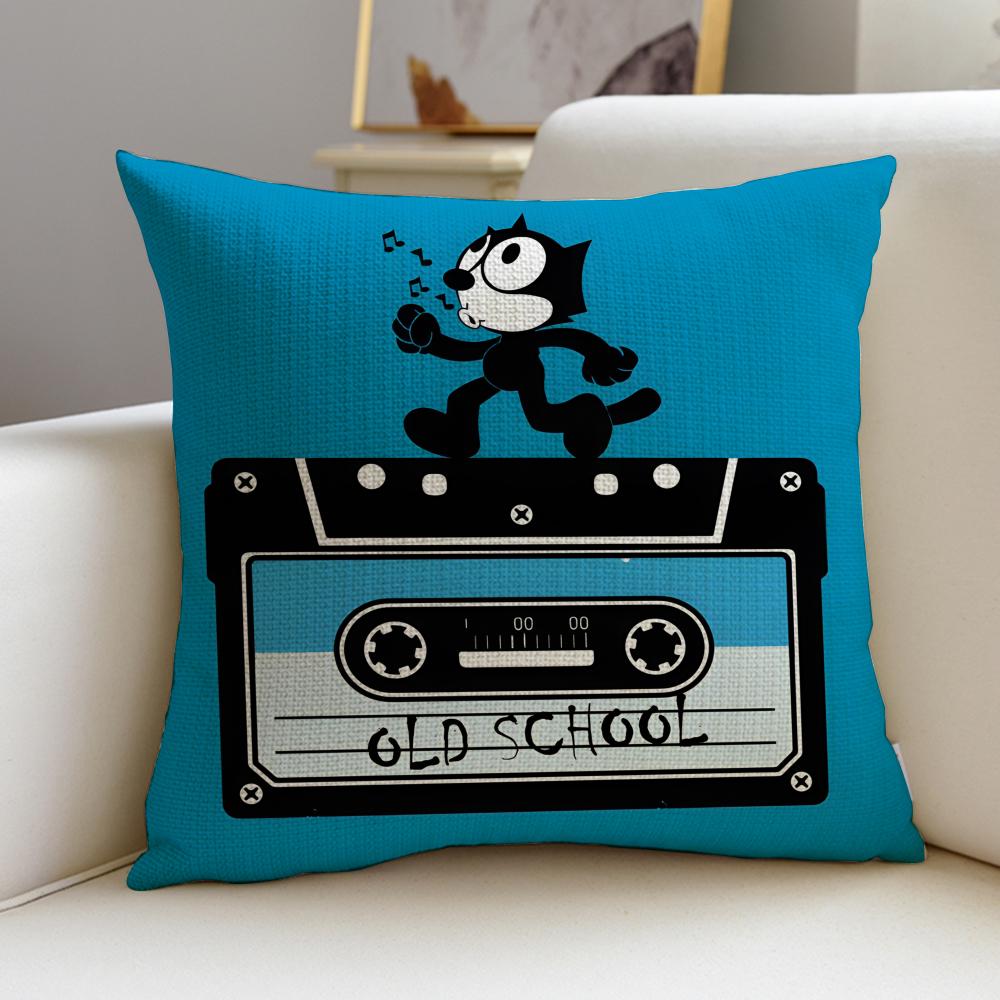 Classic FFelix the CatS Cushion Cover Breathable and skinfriendly linen pillowcase square removable and washable cushion