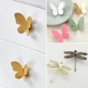 1Pc Dragonfly Light Luxury Wardrobe Door Simplicity Household Items French Shake Hands Metal Butterfly