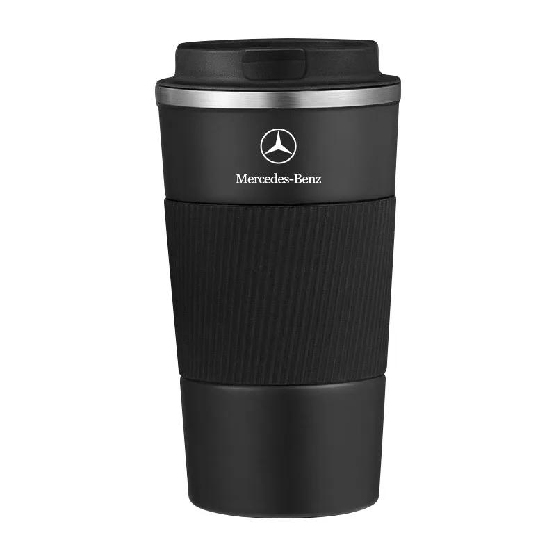 AABIF1 Car Badge Thermos Cup Coffee Mug Stainless Steel Coffee Thermos Mug For Mercedes Benz A B C E S AMG CLA CLK GLA Stickers