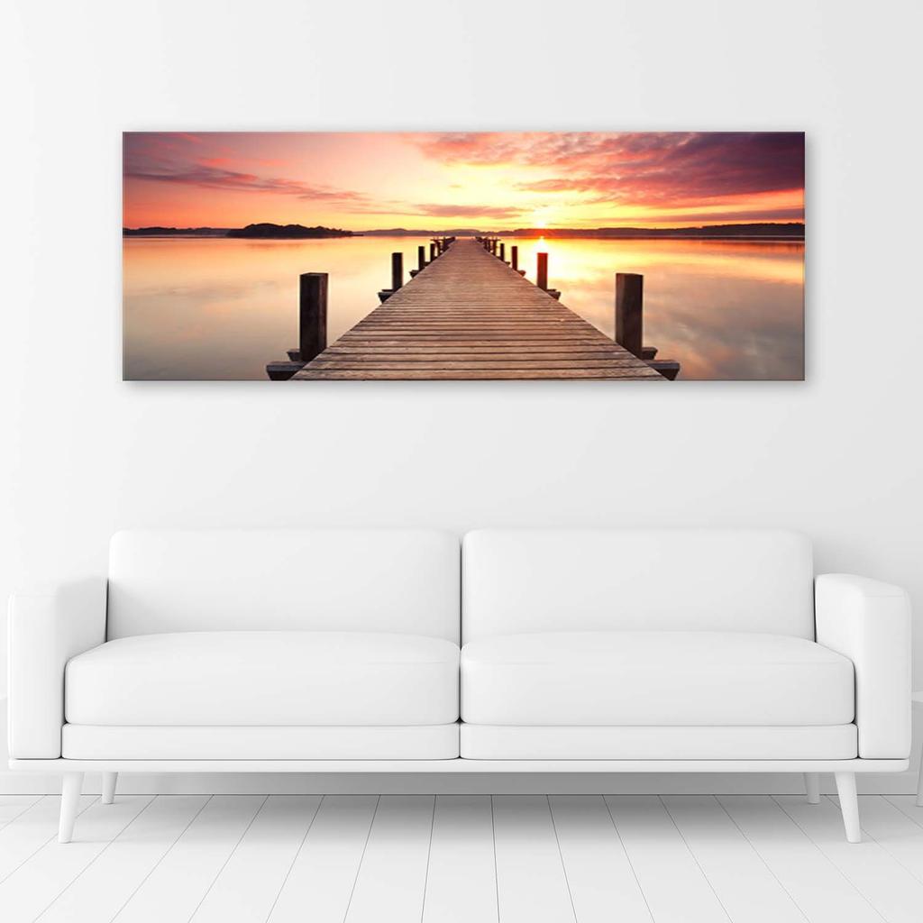 Canvas print, Sunset over a pier