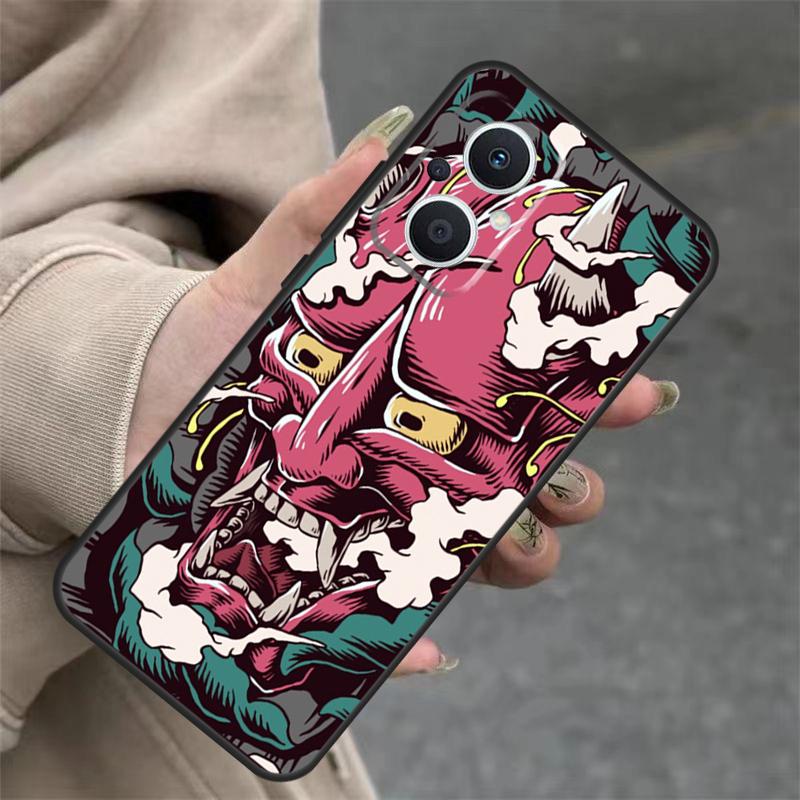 Японский чехол-маска Хання Они для OPPO Reno 8T 13F 14F 12F 11F 10 12 13 14 Pro 7 8 Lite OPPO Find X8 X6 X9 Pro