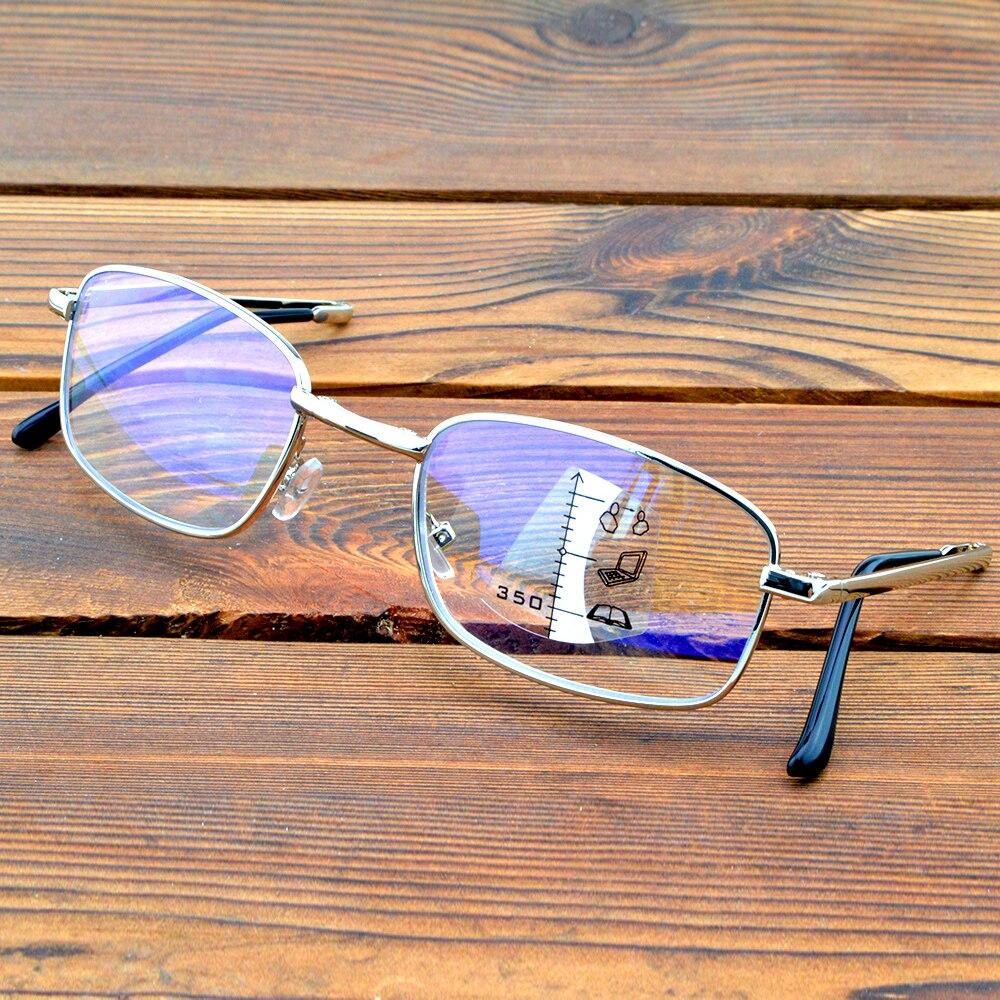 Портативные складные очки во всю оправу, простой стиль, прогрессивные мультифокальные очки для чтения для ближнего и дальнего света от +0,75 до +4