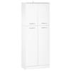 Tall Cabinet With 2 Doors Multifunctional Storage Auxiliary Furniture With 5 Adjustable Shelves 59x31x155 Cm White
