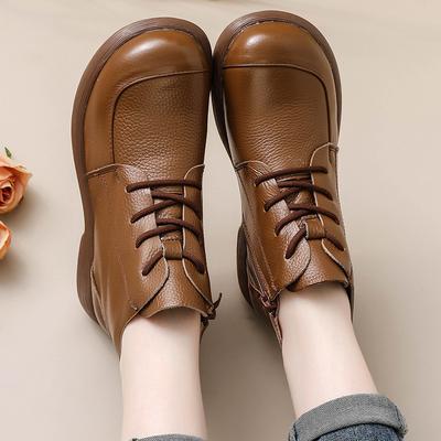 Новые высококачественные ботинки из натуральной кожи, женские зимние плюшевые ботинки для снега, женские теплые ботильоны на меховой подкладке, ботильоны на шнуровке и молнии 2024